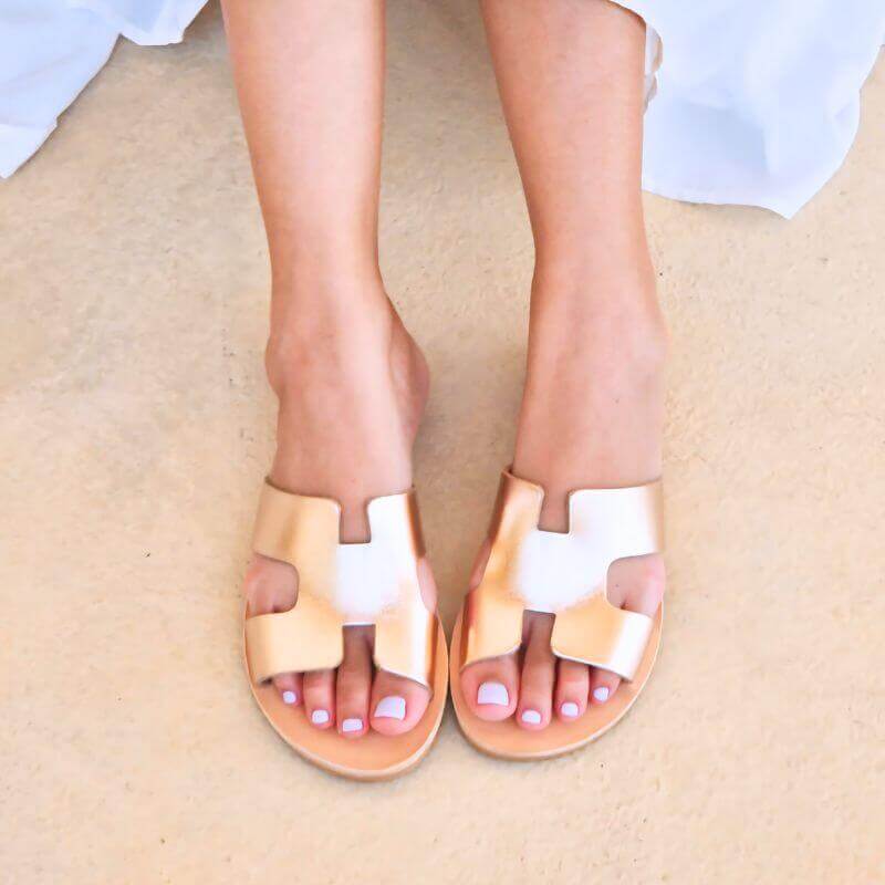 Sandalias Hania en oro rosa